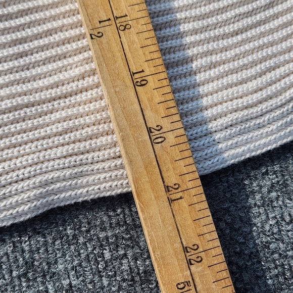 Lauren Ralph Lauren Black Label Knit V Neck‎ crop Sweater Top Ivory Ribbed Small - Picture 7 of 7